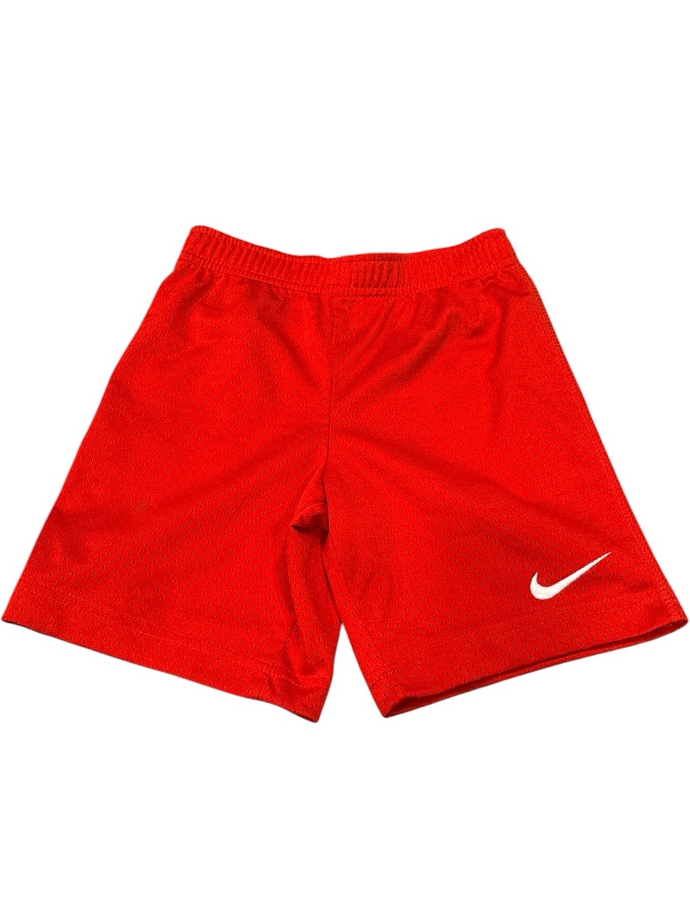 Nike Boys Size 6 Red Mesh Basketball Shorts Swoosh Logo Kids Youth Athletic